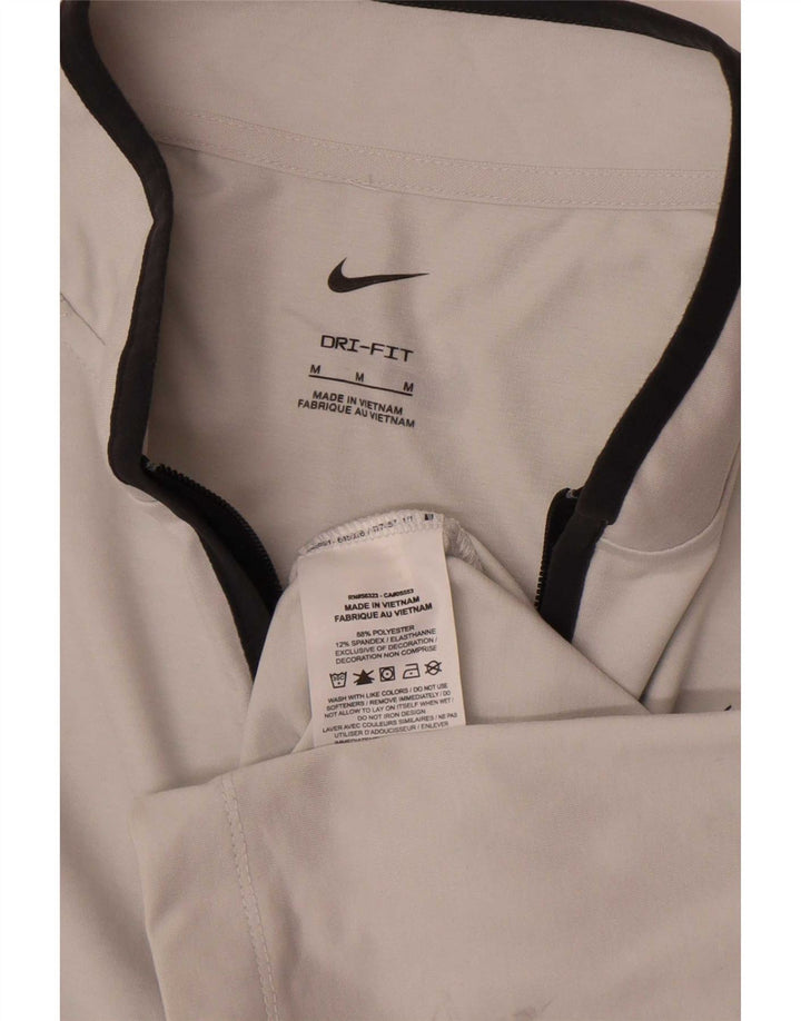 Nike Herre Dri Fit Pullover med lynlås-hals træningsdragt Top mellemgrå polyester