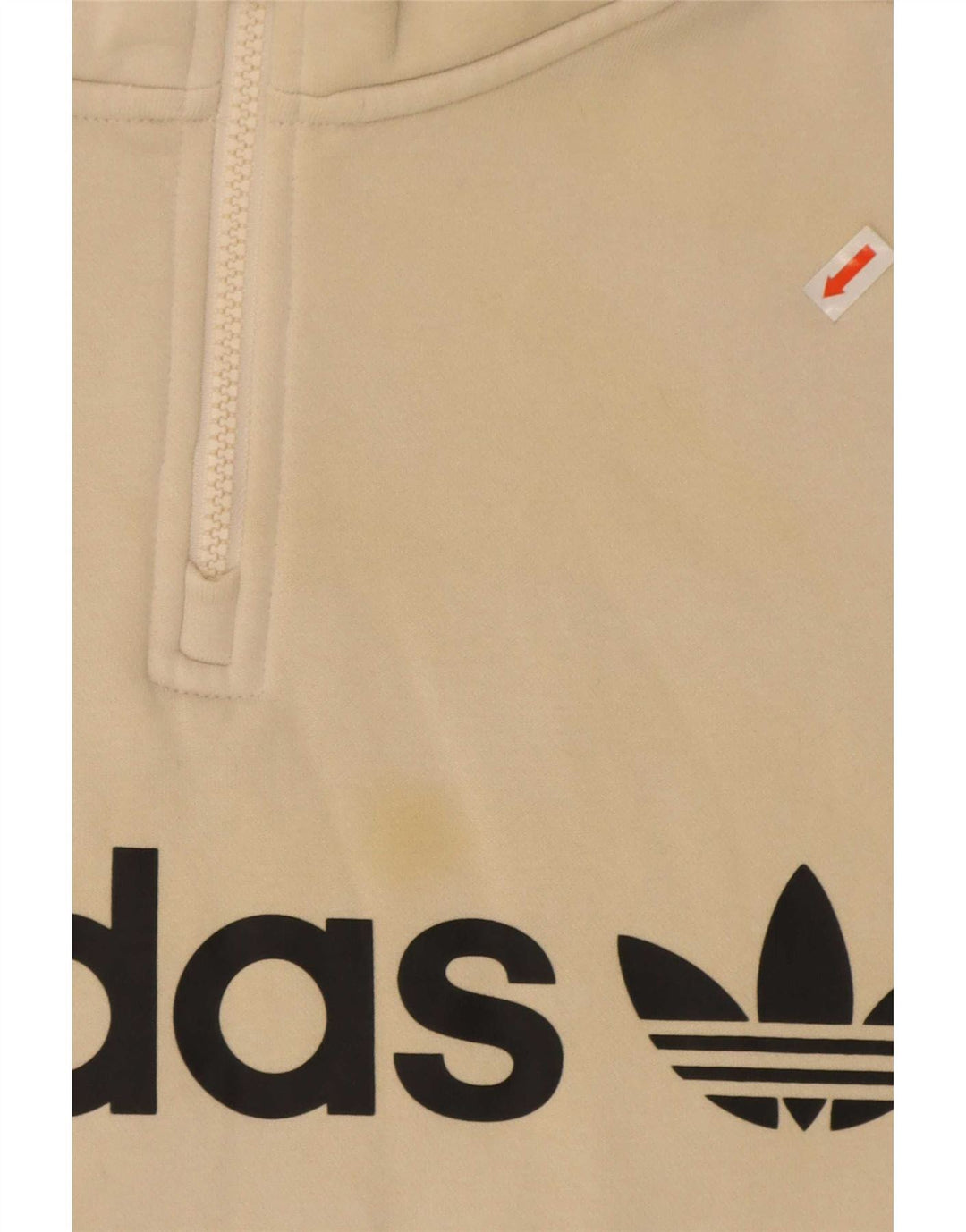 Adidas Dame Oversized Grafisk Sweatshirt Jumper UK 12 Medium Beige