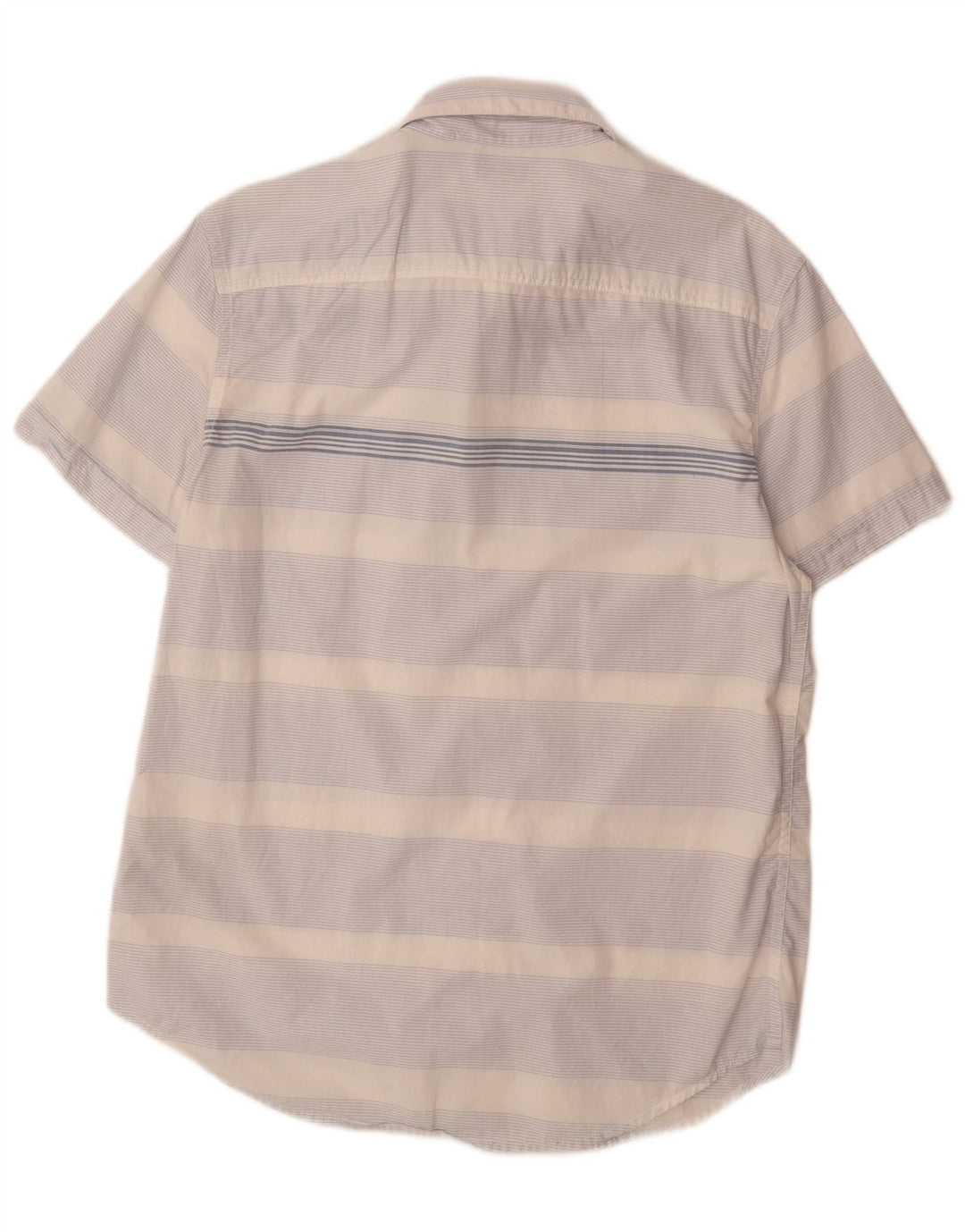 CALVIN KLEIN JEANS Kortærmet skjorte til mænd mellemblå stribet bomuld