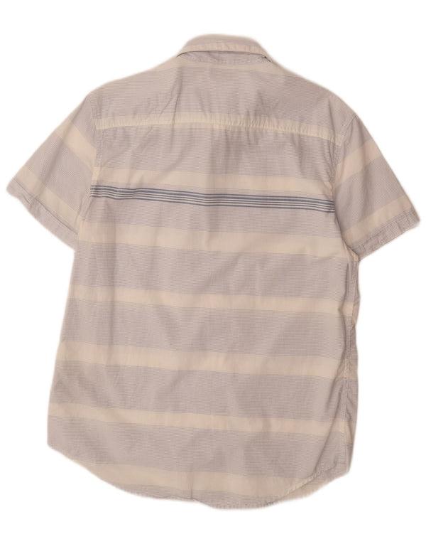 CALVIN KLEIN JEANS Kortærmet skjorte til mænd mellemblå stribet bomuld