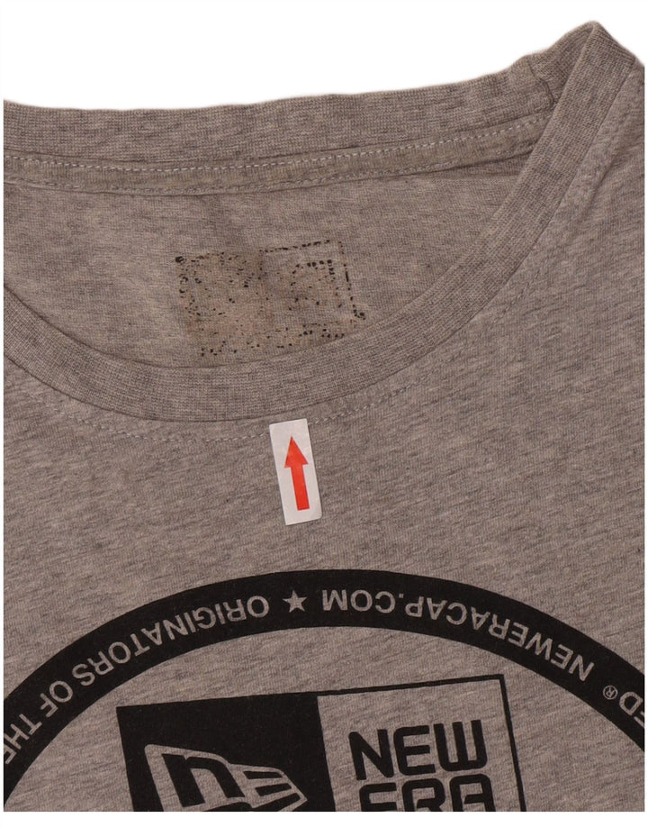 New Era Herre grafisk T-shirt Top Stor grå bomuld