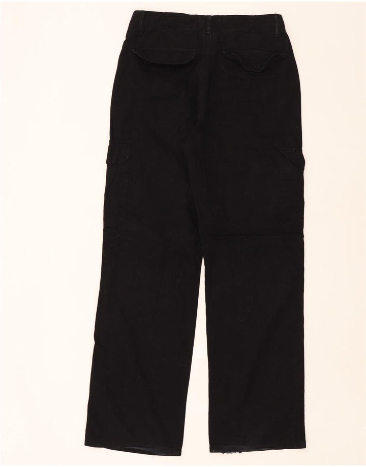 ZARA Dame Cargo Straight Jeans EU 40 Medium W30 L32 Sort