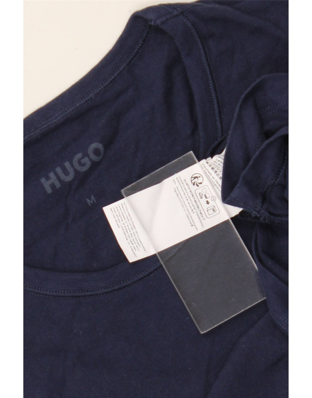 Hugo Boss Herre T-Shirt Top Medium Marineblå Bomuld
