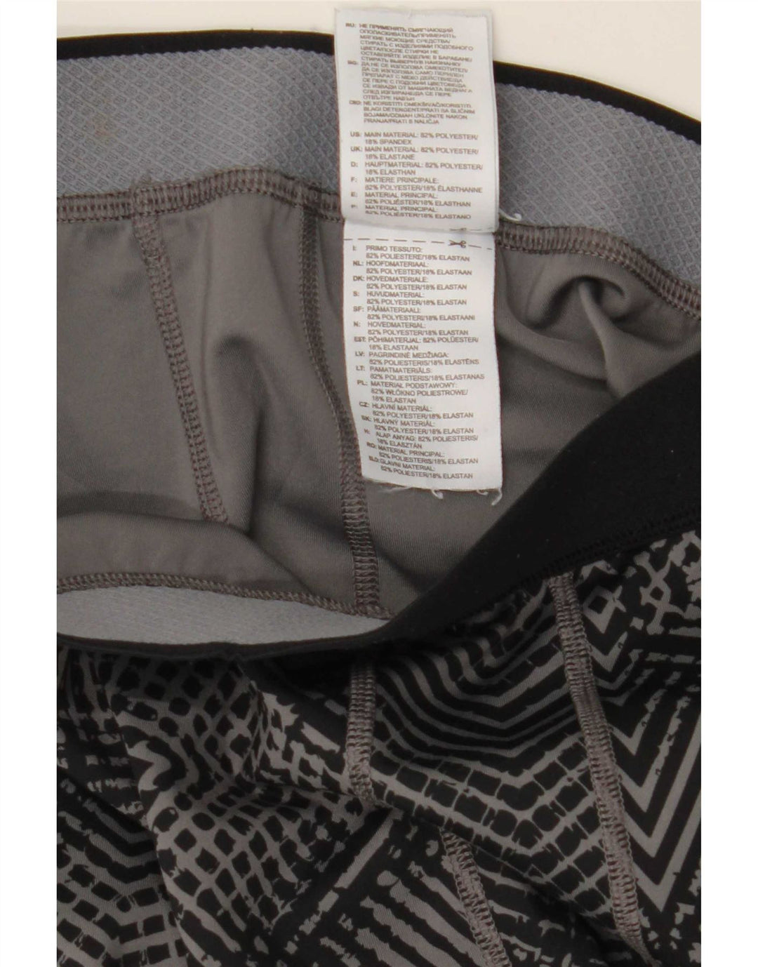Adidas Dame Capri Leggings UK 8 Small Grå Geometrisk Polyester