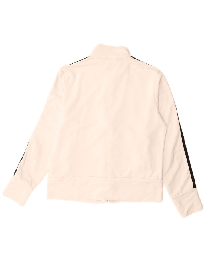 ADIDAS træningsdragt topjakke til kvinder UK 16 Stor hvid polyester