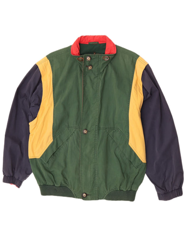 Vintage Bomberjakke til mænd UK 42 XL Grøn Colourblock