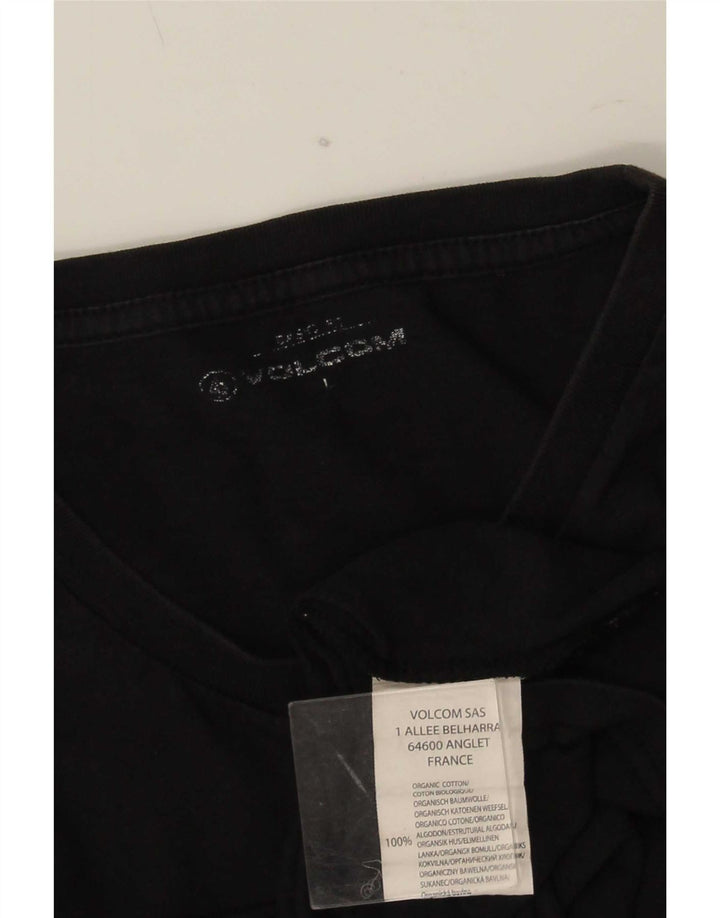 Volcom Herre Grafisk T-Shirt Top Stor Sort Bomuld