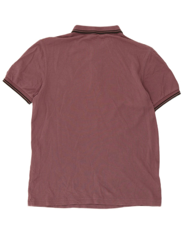 Fred Perry Mens Polo Shirt Medium Brown Striped Cotton