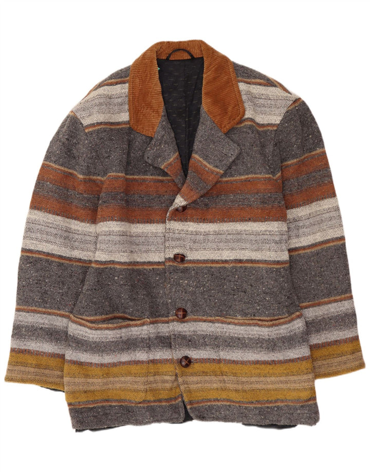 VINTAGE Herre 4-knaps blazerjakke UK 40 Stor flerfarvet stribet