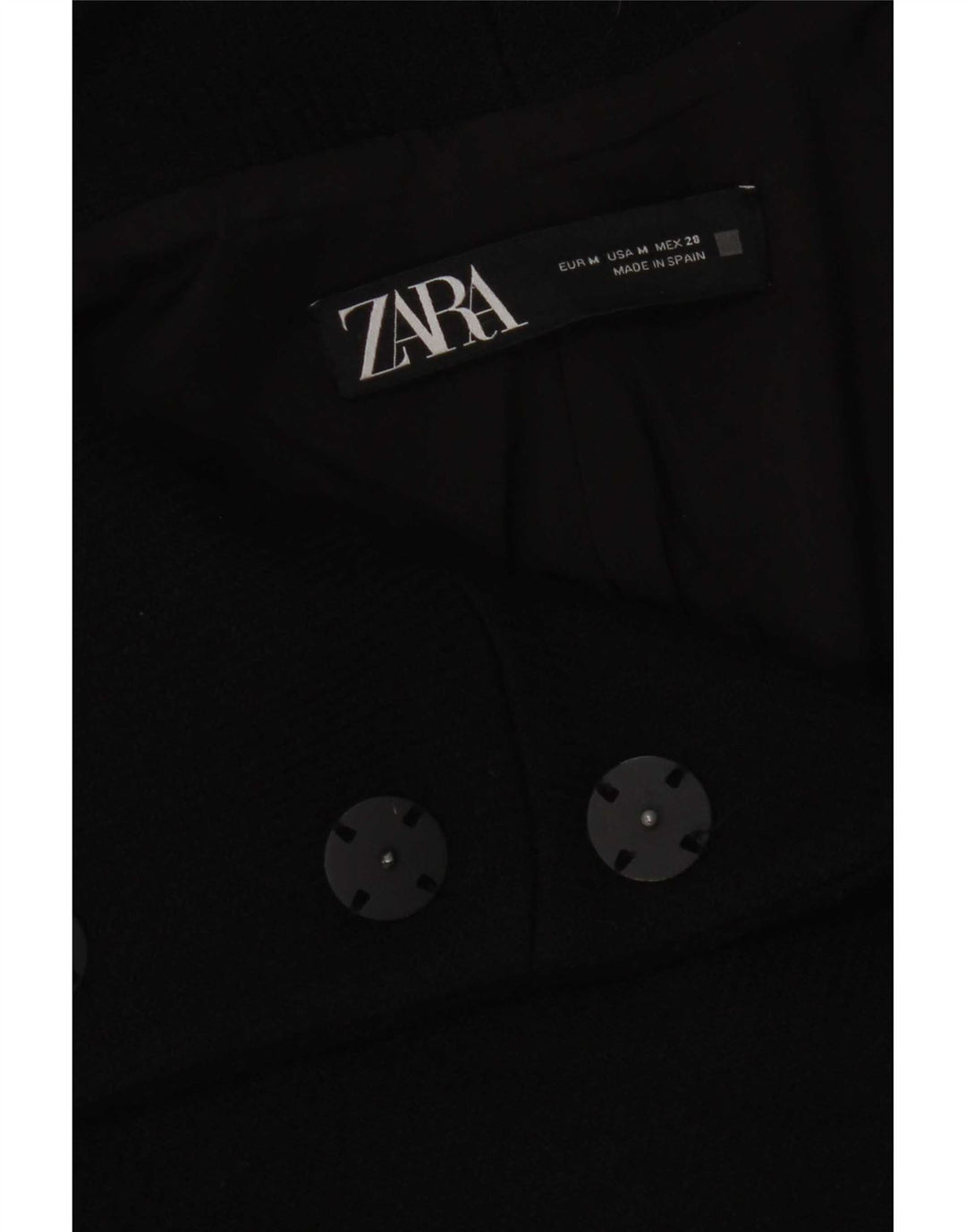 Zara Dame Oversized Overfrakke UK 14 Medium Sort