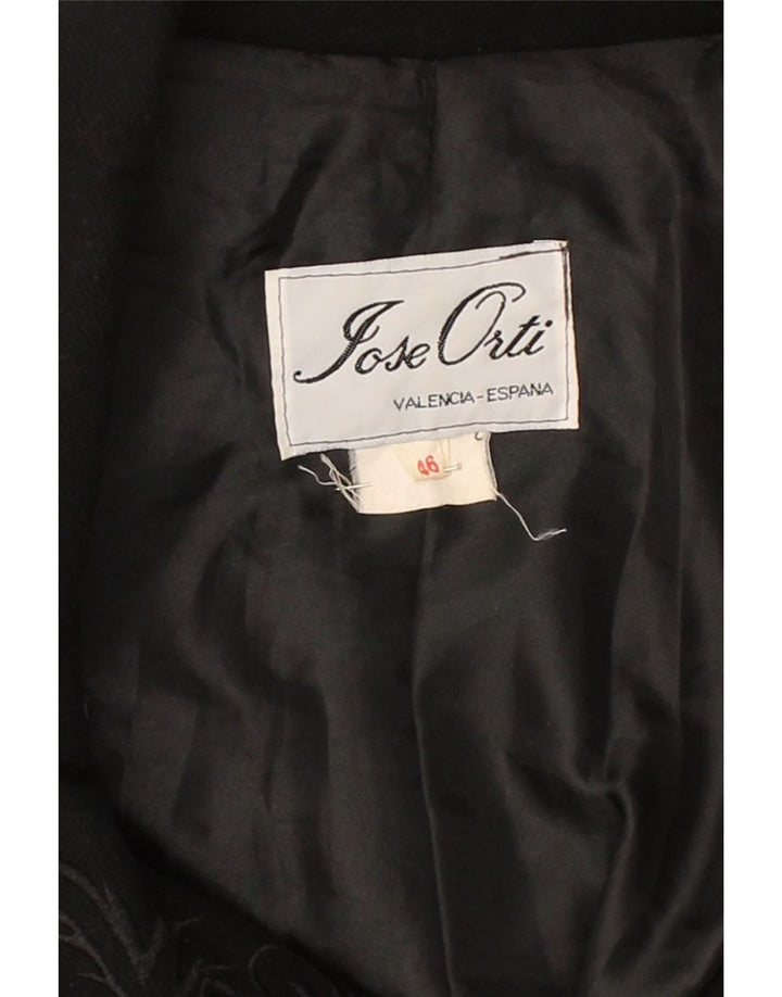 VINTAGE Womens Double Breasted Blazer Jacket IT 46 Large Black Paisley Vintage Vintage and Second-Hand Vintage from Messina Hembry 