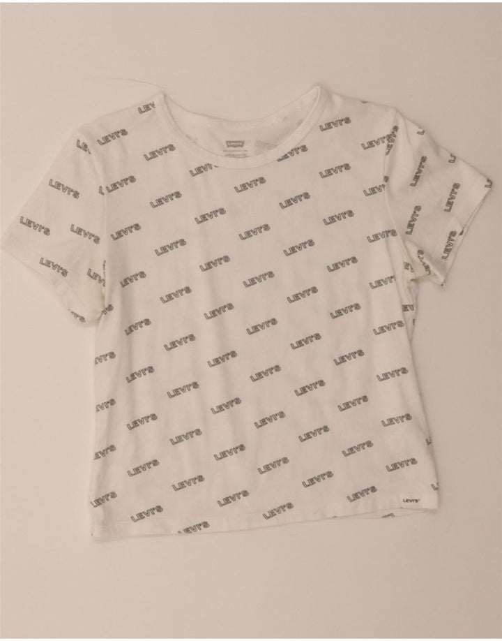 LEVI'S Girls Graphic T-Shirt Top 11-12 Years Medium White Cotton Vintage Levi's and Second-Hand Levi's from Messina Hembry 