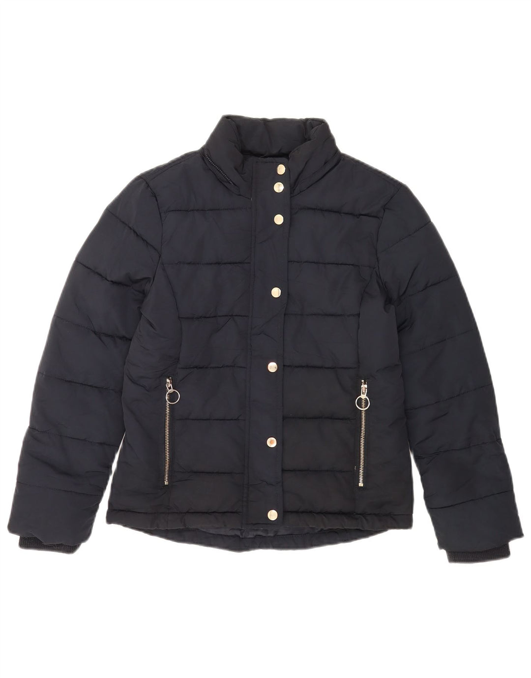 Topshop Dame Polstret Jakke UK 6 XS Navy Blue Polyester