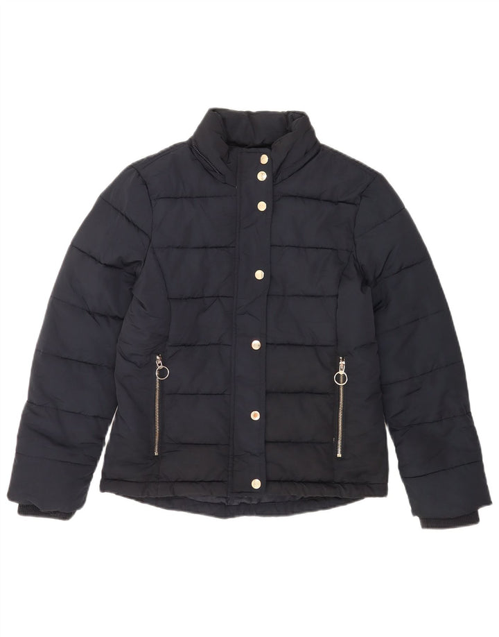 Topshop Dame Polstret Jakke UK 6 XS Navy Blue Polyester