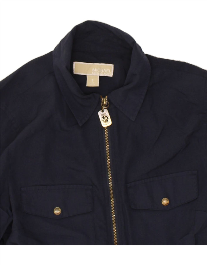 MICHAEL KORS Womens Shirt UK 10 Small Navy Blue Polyester Vintage Michael Kors and Second-Hand Michael Kors from Messina Hembry 