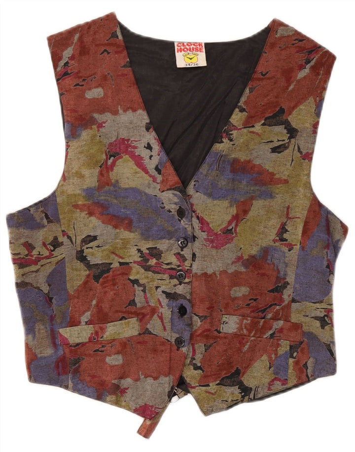 CLOCK HOUSE Dame vest i abstrakt mønster EU 34/36 XS flerfarvet