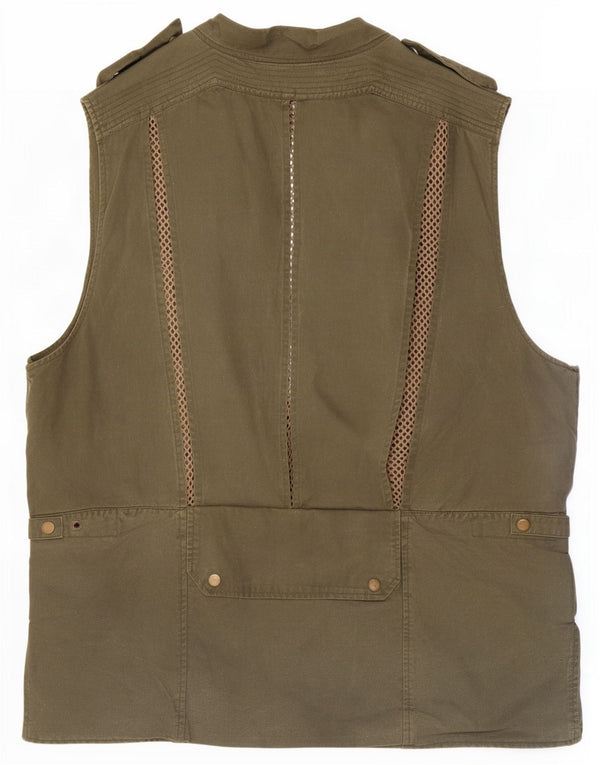 Banana Republic Herre Utility Gilet UK 42 XL Khaki Cotton