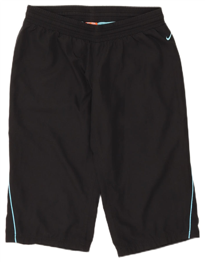 NIKE Bermuda sportsshorts til kvinder UK 12/14 medium sort polyester