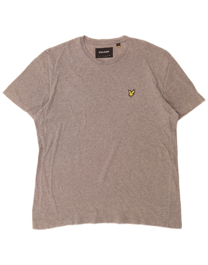 Lyle & Scott Herre T-Shirt Top Stor Grå Bomuld