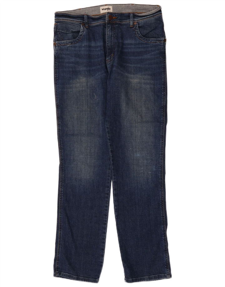 Wrangler Herre Texas Straight Jeans W36 L34 Blå Bomuld