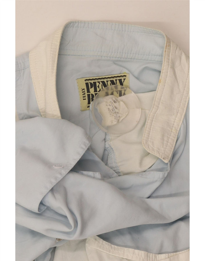 PENNY BLACK Kvinder Utility Jacket UK 14 Large Blue Colourblock Bomuld