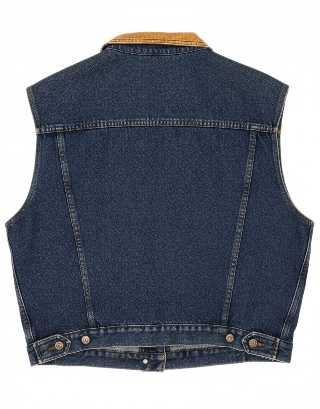 MASH Mens Denim Gilet IT 48 Medium Blue Cotton
