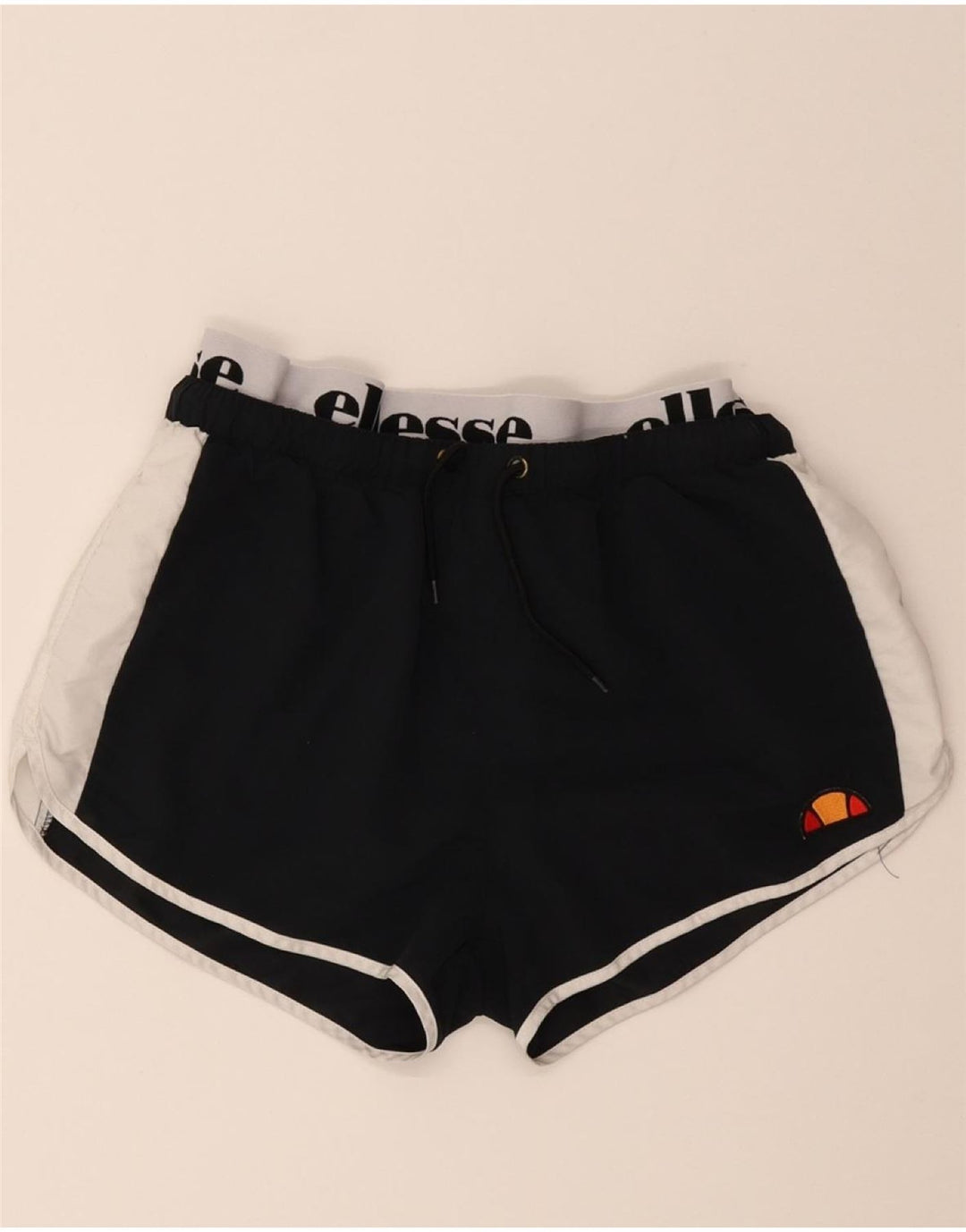 ELLESSE Womens Graphic Sport Shorts UK 16 Large Black Vintage Ellesse and Second-Hand Ellesse from Messina Hembry 