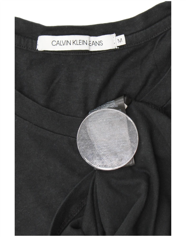 CALVIN KLEIN JEANS Grafisk T-shirt top til kvinder DK 12 Mellem sort bomuld
