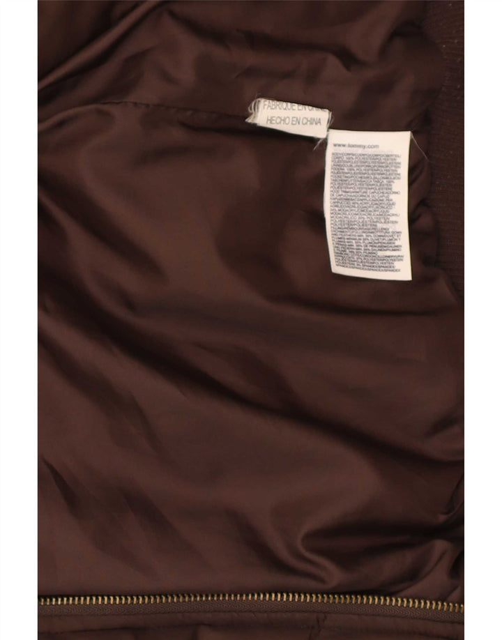 Tommy Hilfiger Womens Bomber Polstret Jakke UK 10 Small Brown Polyester