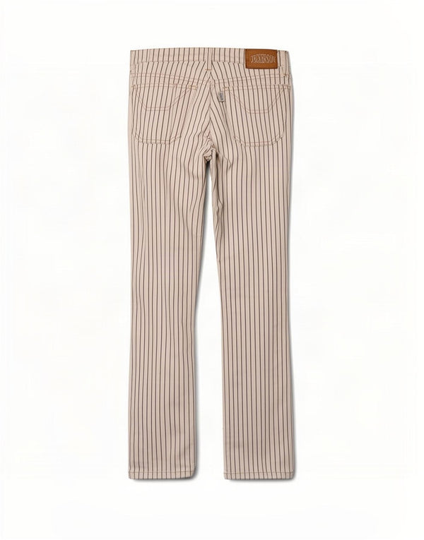 Jeckerson Womens Casual Trousers IT 46 Large W30 L30 White Pinstripe