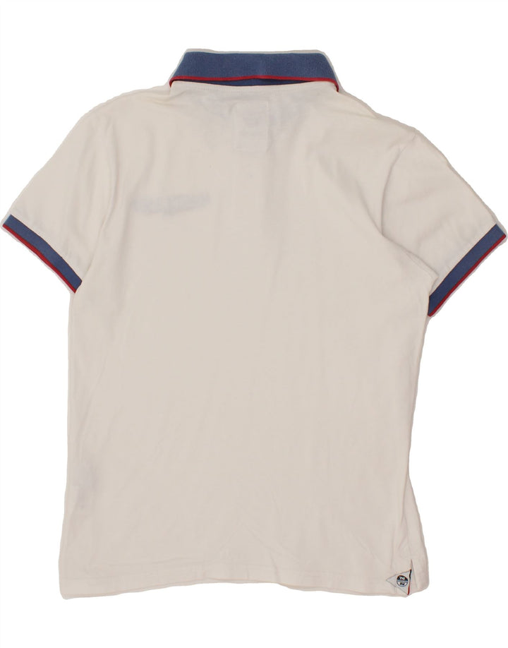 NORTH SAILS Mens Polo Shirt Small White Colourblock Cotton Vintage North Sails and Second-Hand North Sails from Messina Hembry 