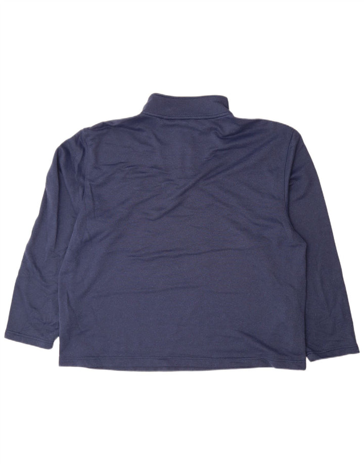 Izod Herre Zip Neck Sweatshirt Jumper 2XL Navy Blue Polyester