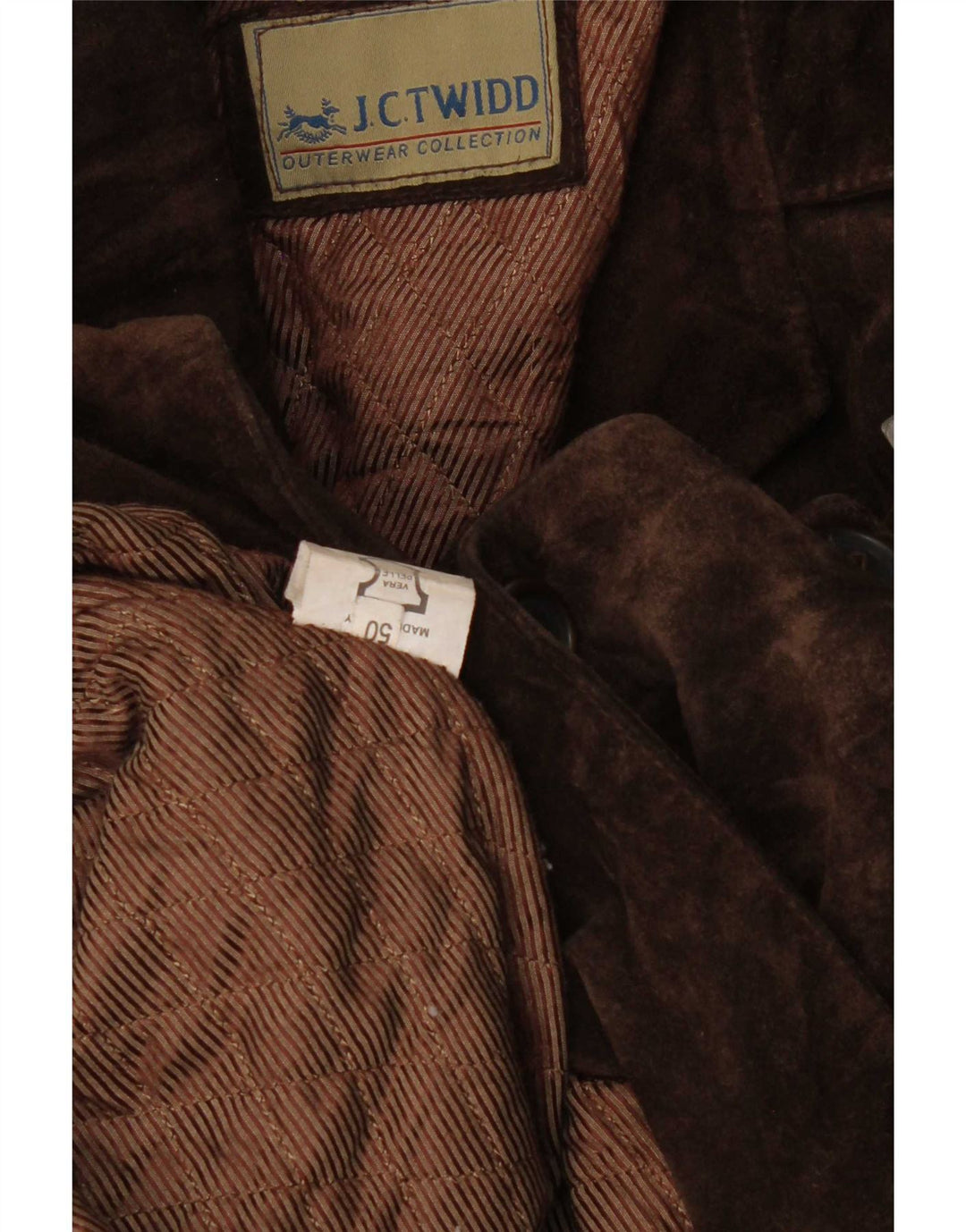 J. C. Twidd Herre Ruskind Windbreaker Coat IT 50 Stor Brun Læder