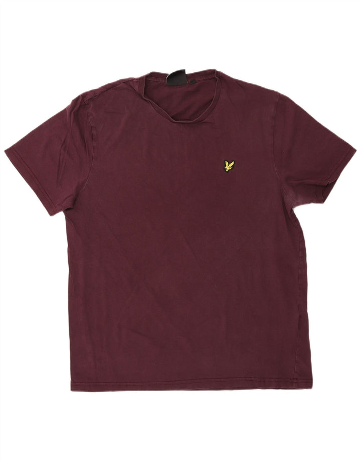 LYLE & SCOTT Herre T-Shirt Top Stor Bourgogne Bomuld
