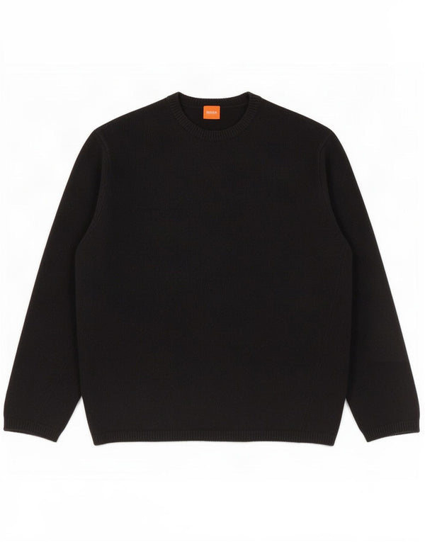 Hugo Boss Womens Crew Neck Jumper Sweater UK 14 Large Black