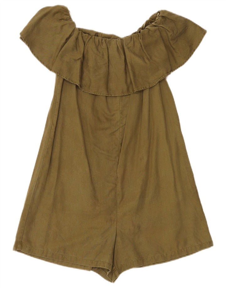 Zara Dame Off Shoulder Playsuit UK 6 XS Khaki