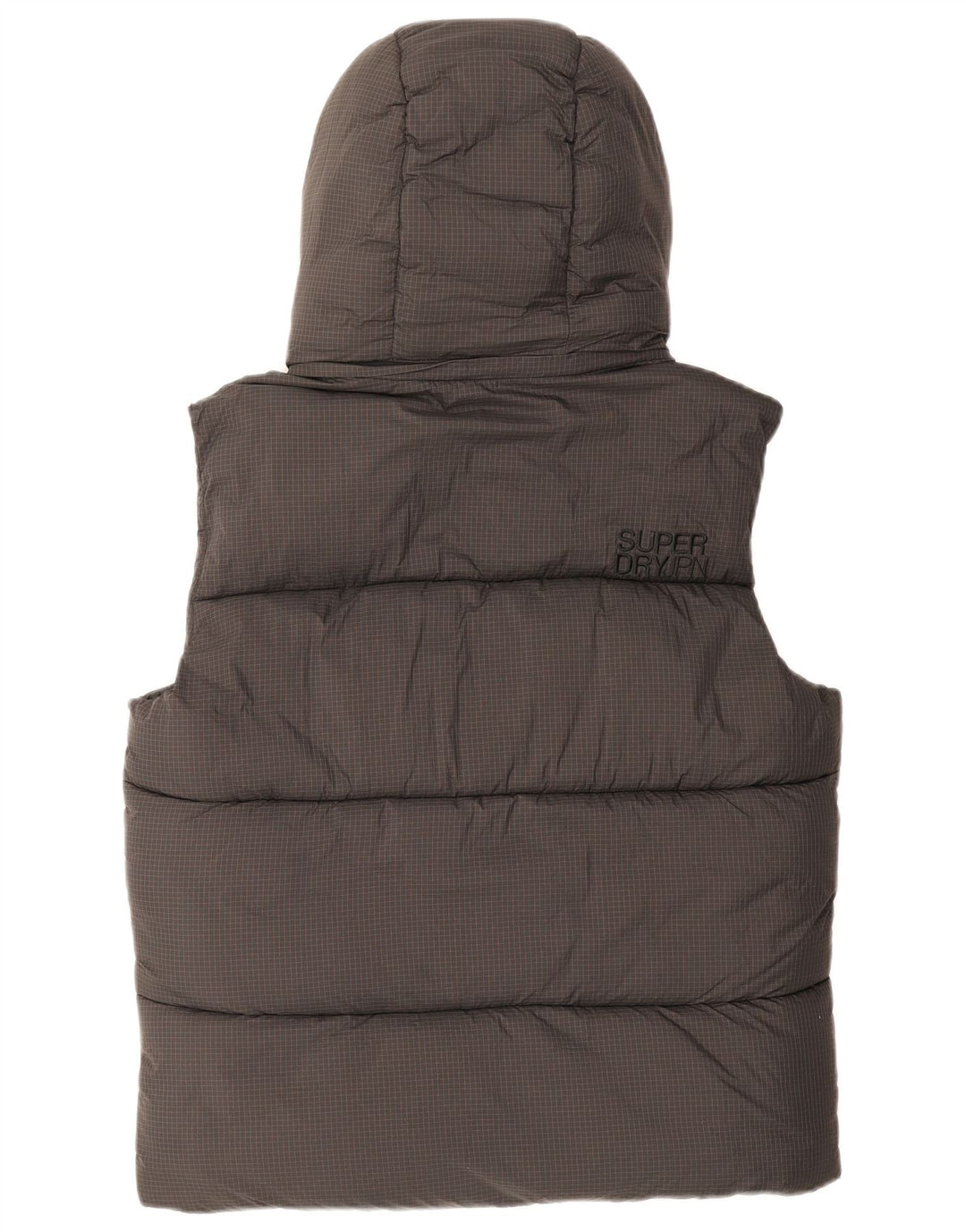 Superdry Herre hættepolstret Gilet UK 38 Medium Grey Ternet Nylon