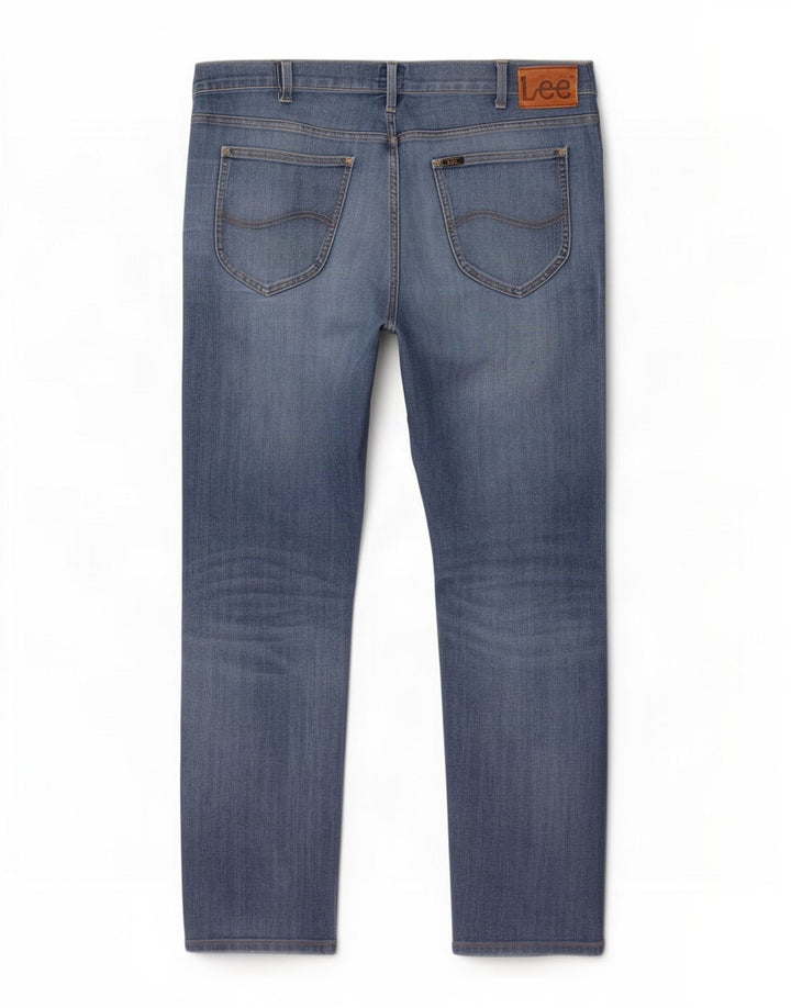Lee Mens Daren Zip Fly Slim Jeans W36 L32 Blå Bomuld