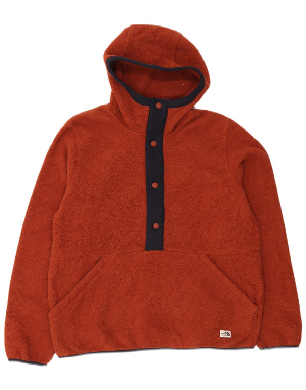 The North Face Herre Hooded Button Neck Fleece Jumper Medium Rød Polyester