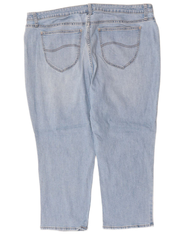 LEE dameryttere mellemhøje capri jeans US 20 3XL W40 L23 blå bomuld