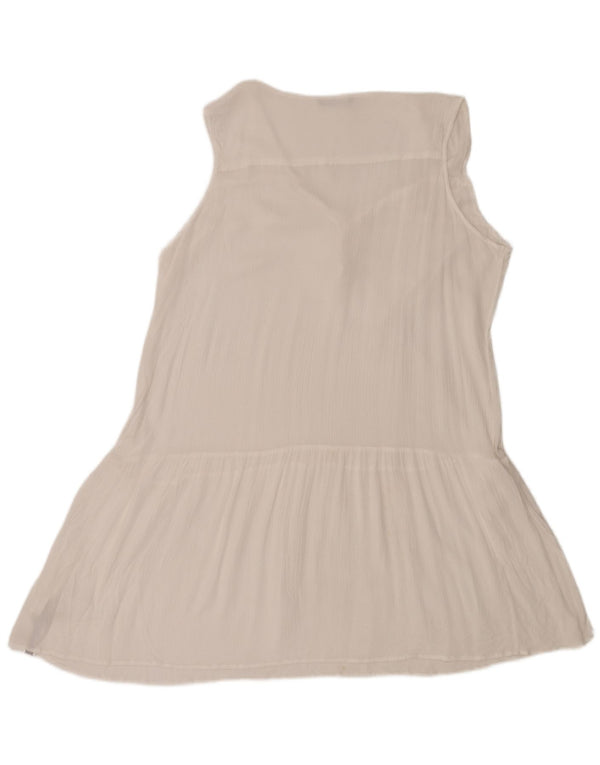 Marks & Spencer Dame Ærmeløs A-line Kjole UK 18 XL Hvid Viscose
