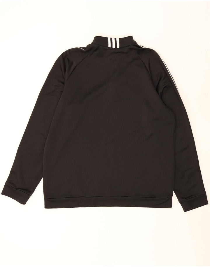 ADIDAS Mens Climalite Zip Neck Sweatshirt Jumper Large Black Polyester Vintage Adidas and Second-Hand Adidas from Messina Hembry 