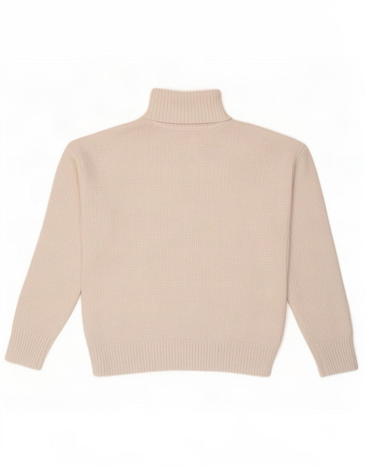 Marks & Spencer Dame Roll Neck Jumper Sweater UK 16 Large Beige Polyester