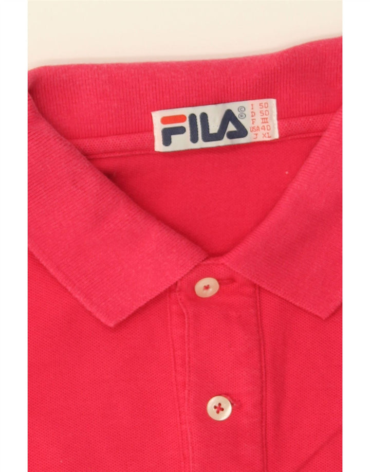 FILA Mens Polo Shirt IT 50 Medium Red Cotton Vintage Fila and Second-Hand Fila from Messina Hembry 
