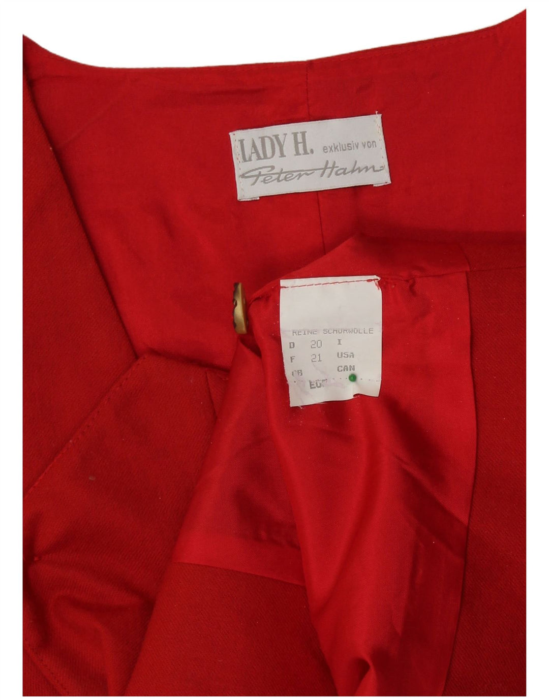 PETER HAHN Dame Crop vest UK 20 2XL Rød Blomster Jomfruuld