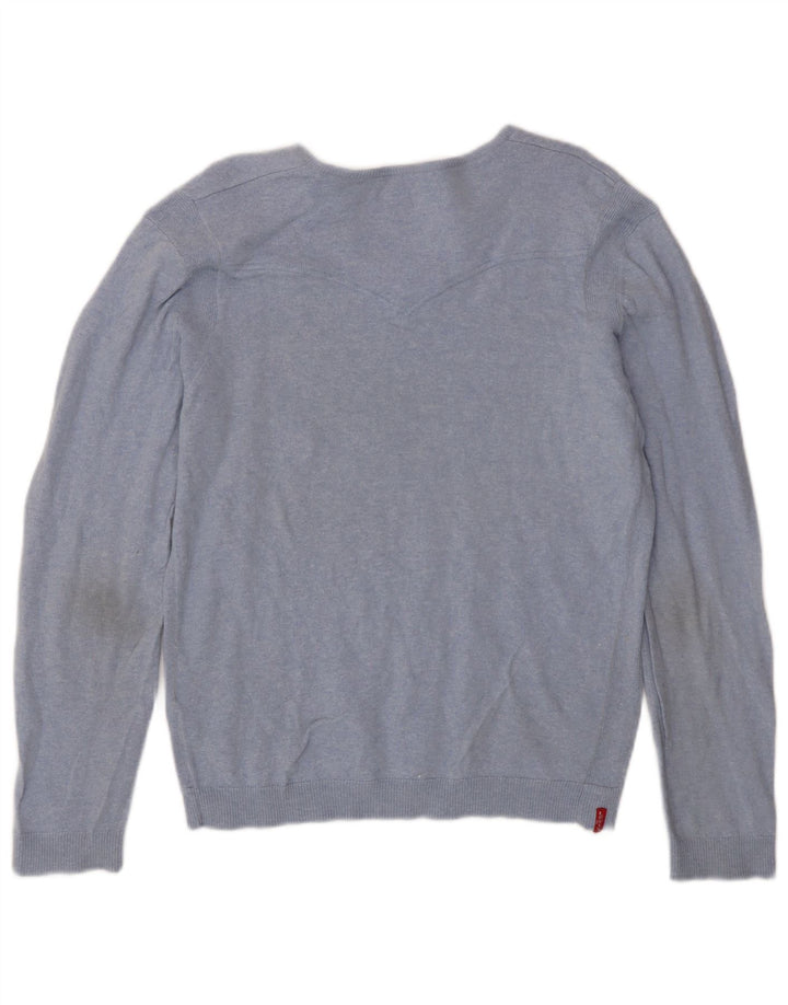 Levi's Dame V-hals sweater UK 16 Stor Blå Bomuld