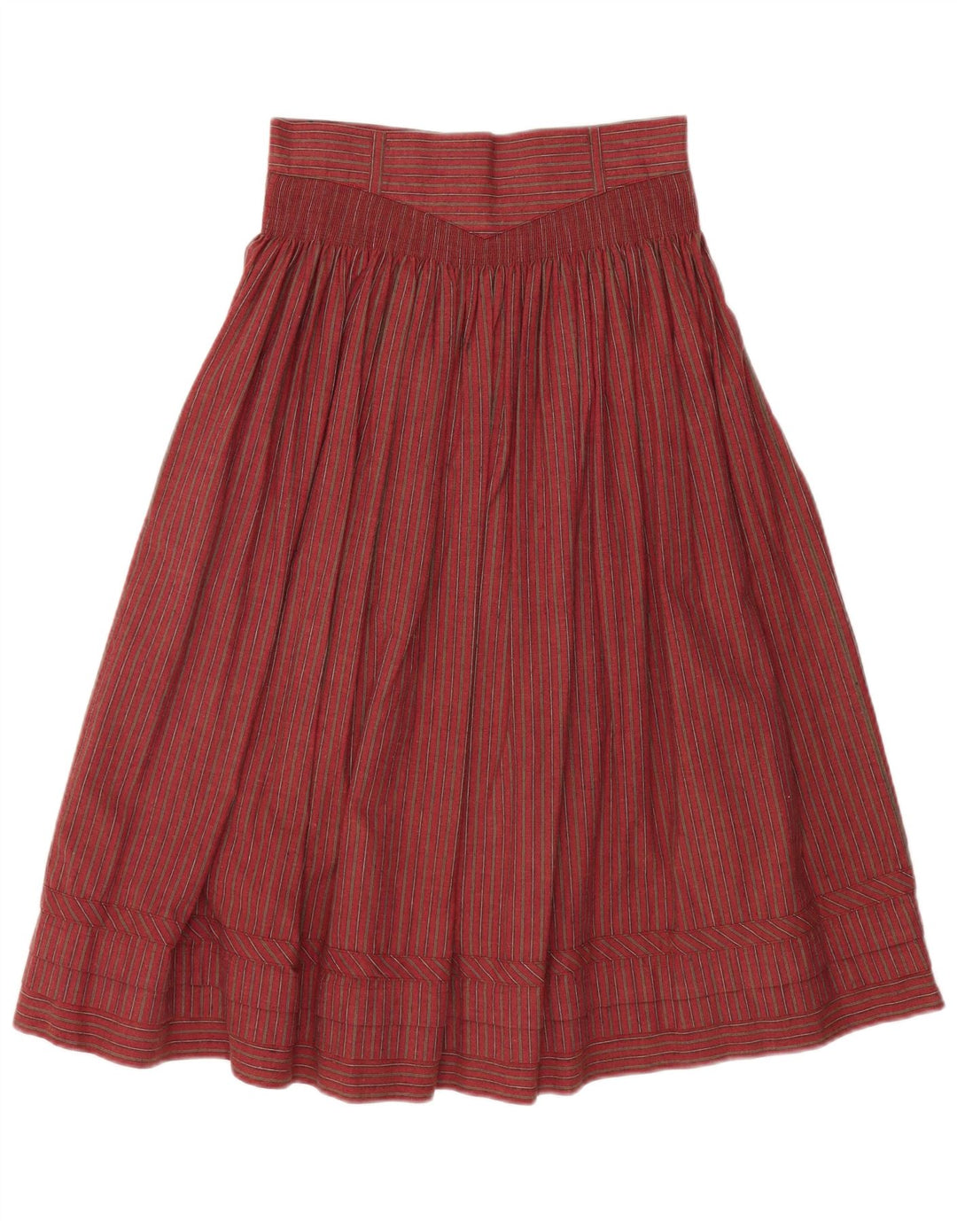 VINTAGE A-line nederdel med høj talje til kvinder W28 Medium rødstribet bomuld