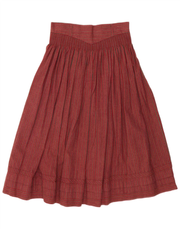 VINTAGE A-line nederdel med høj talje til kvinder W28 Medium rødstribet bomuld