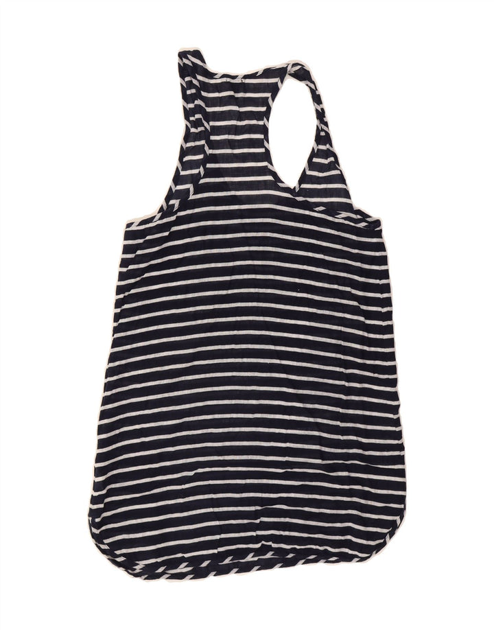 J. CREW Womens Vest Top UK 10 Small Navy Blue Striped Cotton Vintage J. Crew and Second-Hand J. Crew from Messina Hembry 