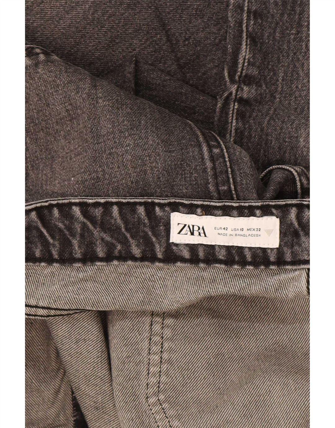 Zara Dame Straight Jeans EU 42 Large W32 L35 Grå Bomuld